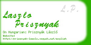 laszlo prisznyak business card